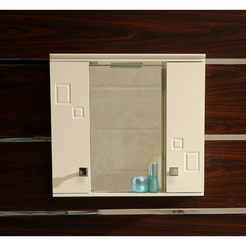 Шкафчик для ванной из ПВХ с зеркальной светодиодной подсветкой и плавным закрыванием 60 x 13 x 55 см