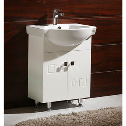 PVC Bathroom cabinet with sink, smooth closing 60 x 46 x 85 cm