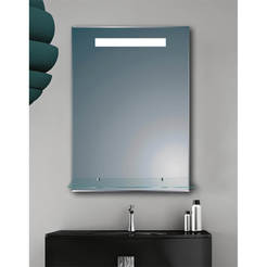 Зеркало в ванную со светодиодной подсветкой 50 x 70 см, с полкой