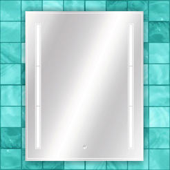 Зеркало для ванной со светодиодной подсветкой и сенсорной кнопкой 55 x 70 см, с фацетом