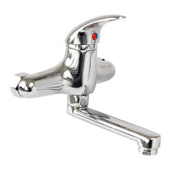 Wall-mounted sink mixer with short spout Piedmont