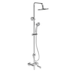 Shower system Seva L - with wall-mounted bath / shower mixer, trifunctional shower, hose