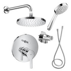 Built-in bathroom set 6 parts - bath/shower mixer, stationary and hand shower, Malva oval accessories