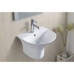 Bathroom sink with semi-console 48 x 42.5 x 33.5 cm