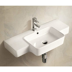 Porcelain bathroom sink 870 x 430 x 130 cm wall mounting