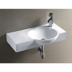 Porcelain bathroom sink, oval 750 x 450 x 130 cm wall mounting