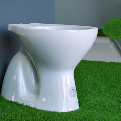 Standing toilet bowl with bottom drain 46 x 36 x 41 cm