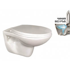 Toilet bowl Rimless suspended