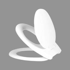 Toilet seat with child adapter and delayed fall