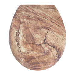 Toilet seat with delayed fall Timber