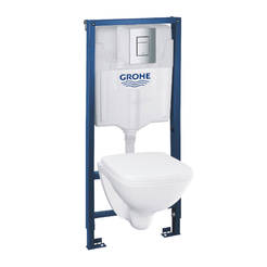 Built-in structure set with hanging toilet bowl and Solido 4 in 1 seat