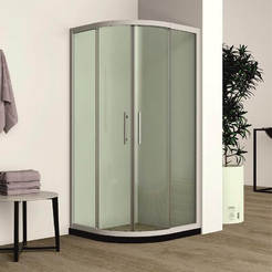 Shower cabin without shower tray Hans oval 85-95 x 190cm adjustable, transparent glass