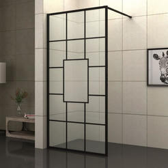 Blake bathroom screen 90 x 200 cm, stationary, black