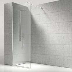 Bathroom screen 80 x 195 cm chrome profile and frosted glass 8 mm
