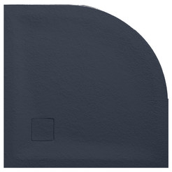 Shower tray oval 90 x 90 cm Rough Stone dark gray