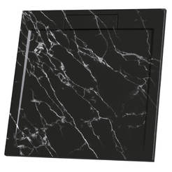 Квадратный душевой поддон 90 x 90 см Marble Textur черный мрамор