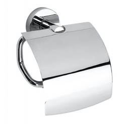 Toilet paper holder with Omega lid