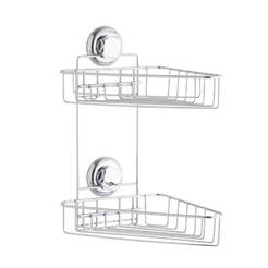Corner bathroom shelf with vacuum 22 x 24 x 36 cm 2 levels Bestlock Bath
