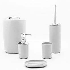Bathroom accessories - set of 5 parts, white color