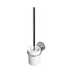 Wall-mounted toilet brush with vacuum mounting