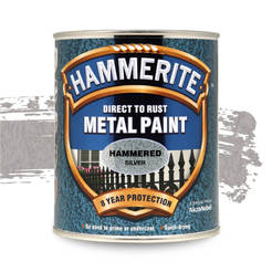 Alkyd paint for metal Hammerite Direct to Rust - 750ml, hammer effect, silver