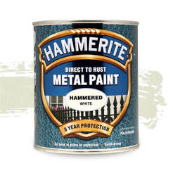 Краска по металлу алкидная Hammerite Direct to Rust - 750мл, молотковый эффект, белая