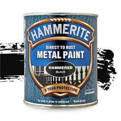 Краска алкидная по металлу Hammerite Direct to Rust - 750мл, молотковый эффект, черная