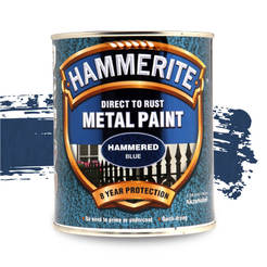 Краска алкидная по металлу Hammerite Direct to Rust - 750мл, молотковый эффект, синяя