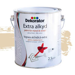 Extra alkyd paint for metal and wood Ivory RAL1015, 2.5 l