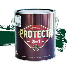 Эмаль по металлу Protecta 3 в 1 - 18л, темно-зеленая