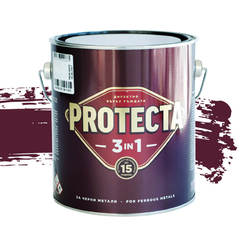 Eмайллак за метал Protecta 3 в 1 - 2.5л, вишневочервен