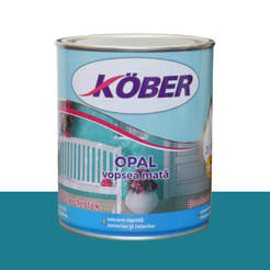 Alkyd paint for metal and wood, turquoise RAL 5018 matte 750ml Opal Kober