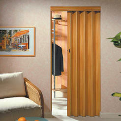 Interior door Accordion with magnet, mahogany color - monochrome
