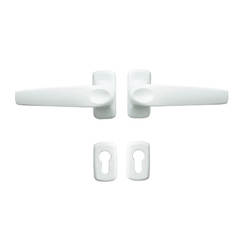 Handle with rosette for AL / PVC interior door Unimet white