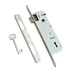 Ordinary lock for balcony door 90 mm, nickel