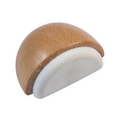Self-adhesive stopper for door, wood, beech with white rubber