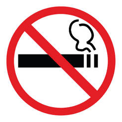 Sign with self-adhesive back "No smoking" 114 x 114mm
