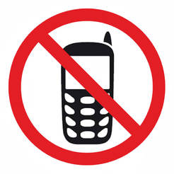 Запрещенный знак для мобильного телефона 114 x 114 мм