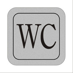 WC icon gray 95 x 95 x 1.5mm