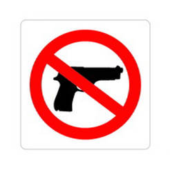 Prohibited sign for weapons 114 x 114 mm