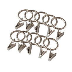 Rings and clips for cornice PATTI steel 10 pieces