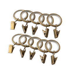 Rings and clips for cornice PATTI brass 10 pieces