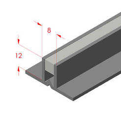 Expansion strip 12x8 for gray transparent glue 2.5 m