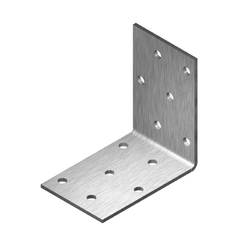 Corner plate - 30 x 30 x 25 x 2 mm, isosceles, perforated