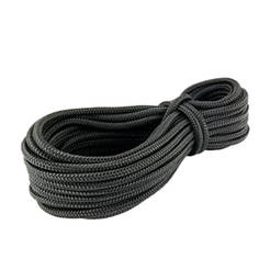 Knitted PP rope - 4 mm, tension 240 kg, black