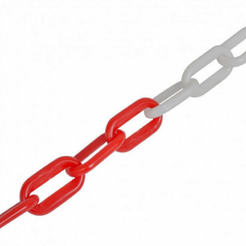 Plastic chain - 6 mm, red and white