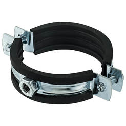 Pipe clamp with rubber and nut M8, 47-51mm / 1 1/2"