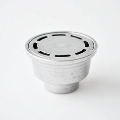 Straight siphon for bathroom Ф50 mm, aluminum circle