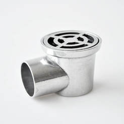 Сифон рожковый для ванной Ф50 мм, алюминиевый круг