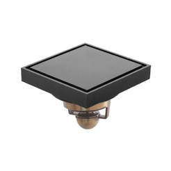Combined bathroom siphon straight/horn DUO WC02G60-O Black f50mm, 100 x 100mm black matt